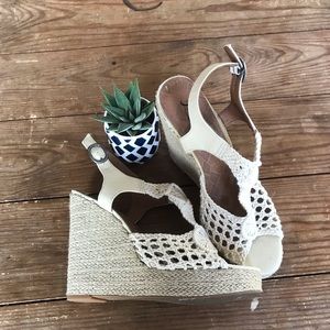 Lucky Brand Rilo macrame wedge heels
